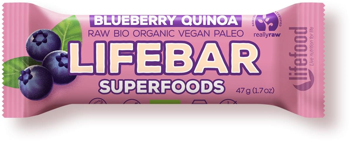Lifefood Lifebar Superfoods RAW BIO 47 g, čučoriedka s quinoou Raw...