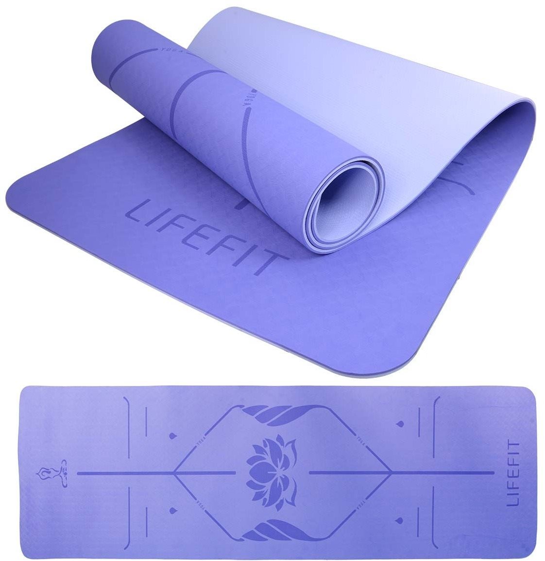 LIFEFIT YOGA MAT LOTOS DUO, 183 × 58 × 0,6 cm, modrá Jogamatka