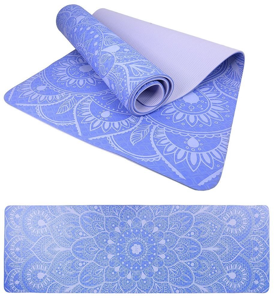 LIFEFIT YOGA MAT MANDALA DUO, 183 × 58 × 0,6 cm, modrá Jogamatka