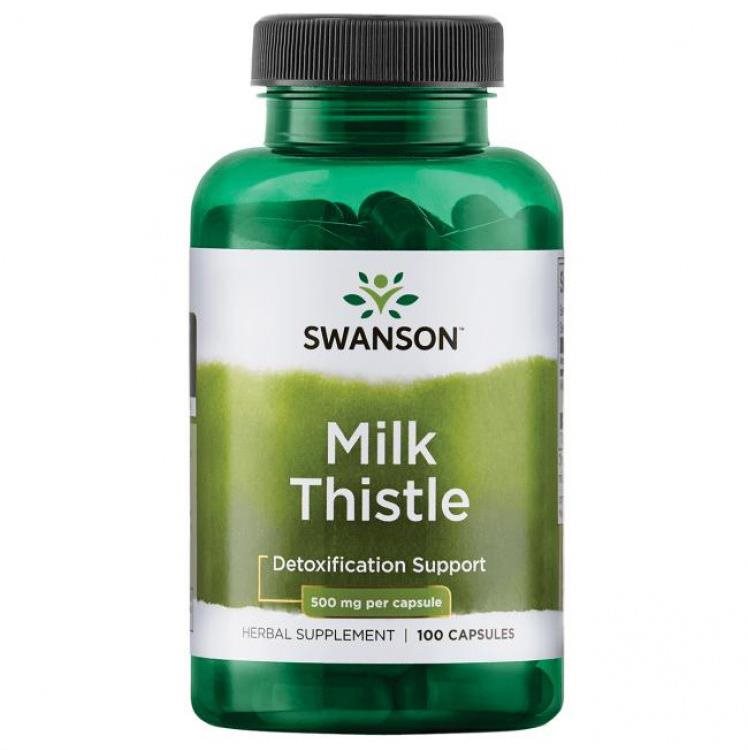 Swanson Milk Thistle (Ostropestřec), 500 mg, 100 kapslí Ostropestřec