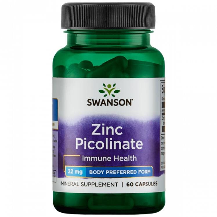 Swanson Zinc Picolinate, Zinek Pikolinát, 22 mg, 60 kapslí Zinek