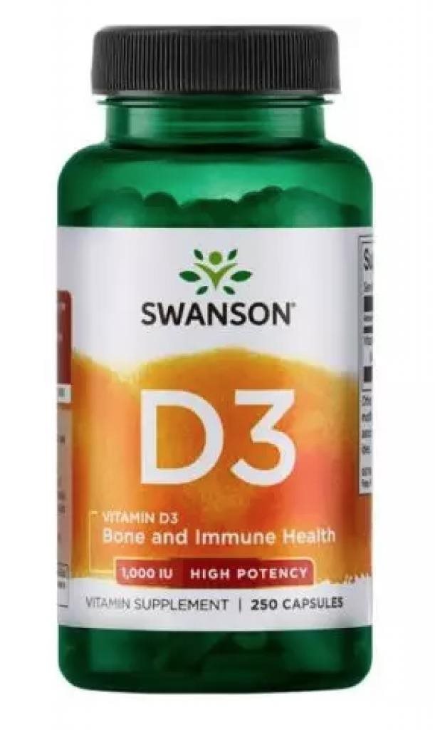 Swanson Vitamin D3 1000 IU, 250 kapslí Vitamín D