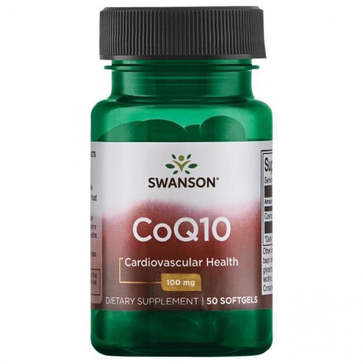 Swanson CoQ10 (Koenzym Q10), 100 mg, 50 softgelových kapslí Doplněk...
