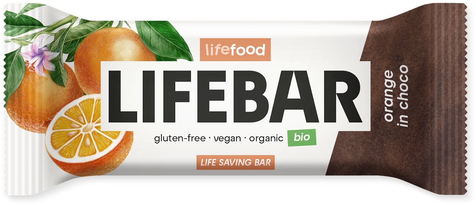 Lifefood Lifebar InChoco Pomarančová RAW BIO 40 g Raw tyčinka