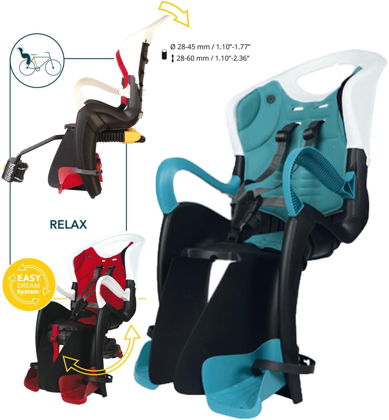 TIGER relax s B,FIX upínaním čierno-modrý Detská sedačka na bicykel