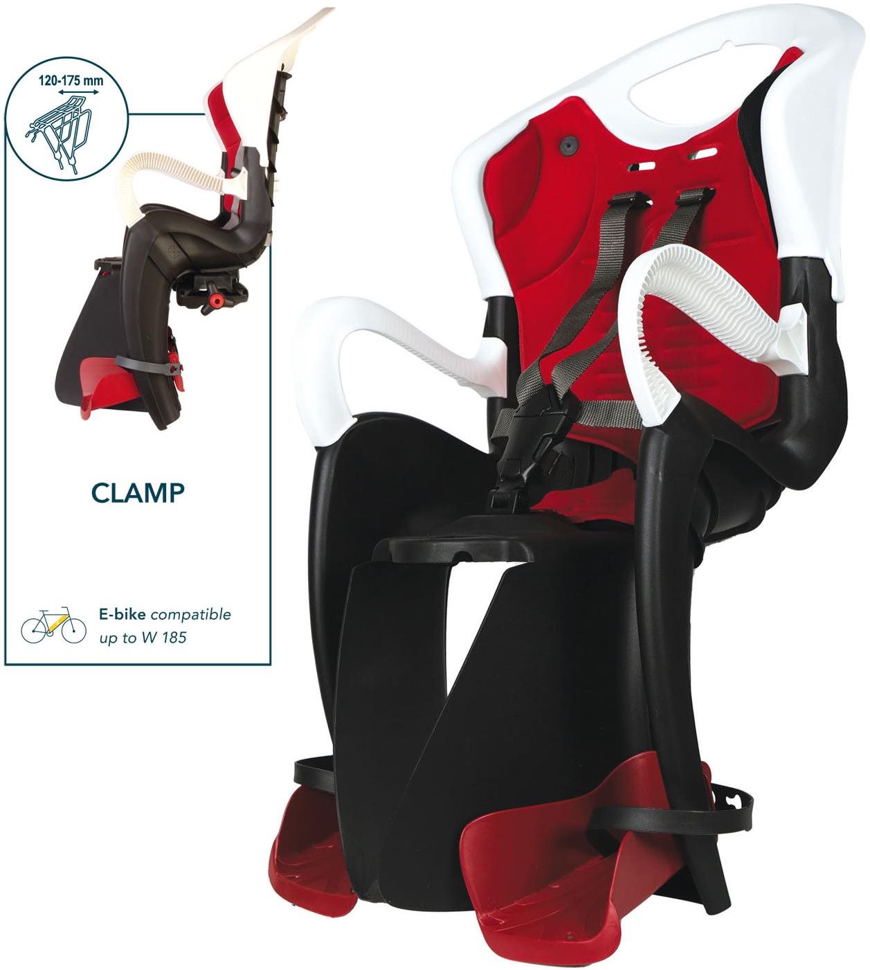 TIGER clamp na nosič bicykla čierno-červená Detská sedačka na bicykel