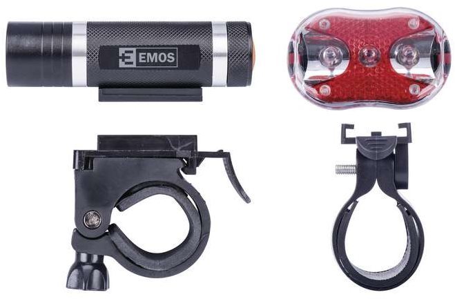 EMOS - Svietidlo na bicykel, súprava 1 + 3× LED, na 3 + 2× AAA,...