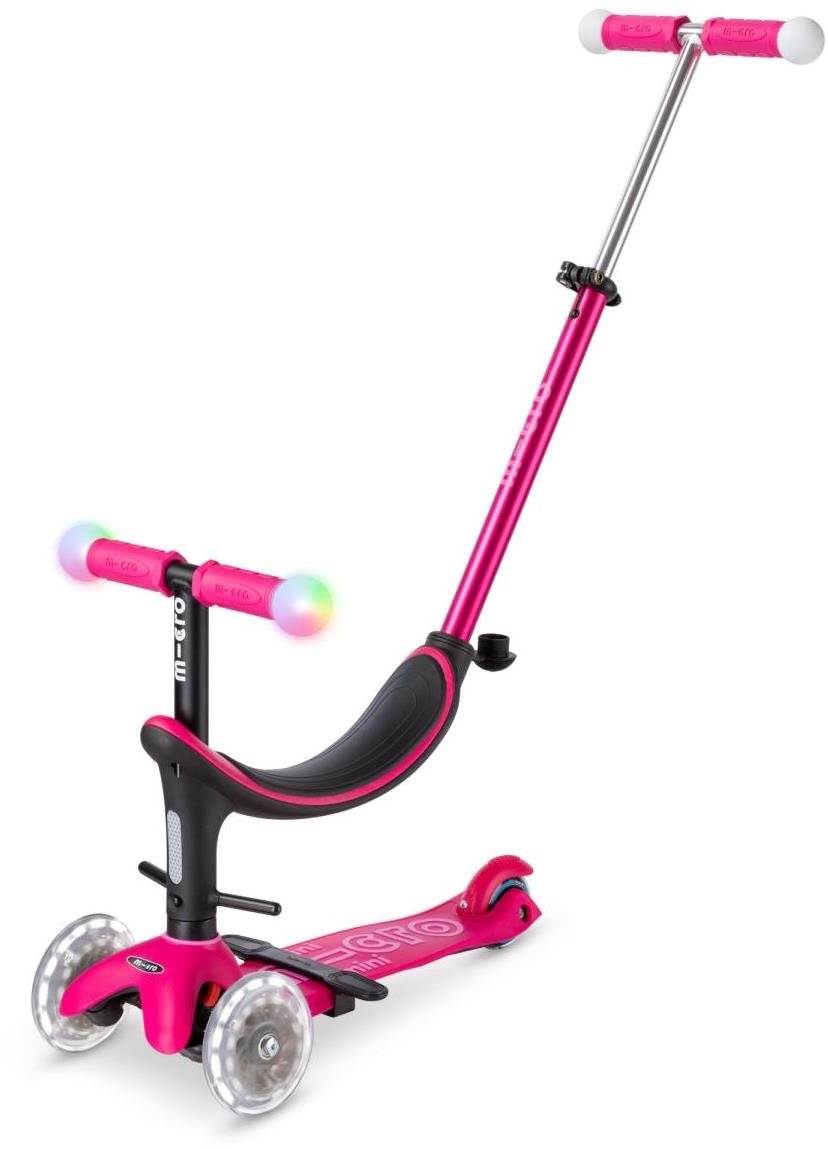 Micro Mini2grow Deluxe Magic LED pink Detská kolobežka