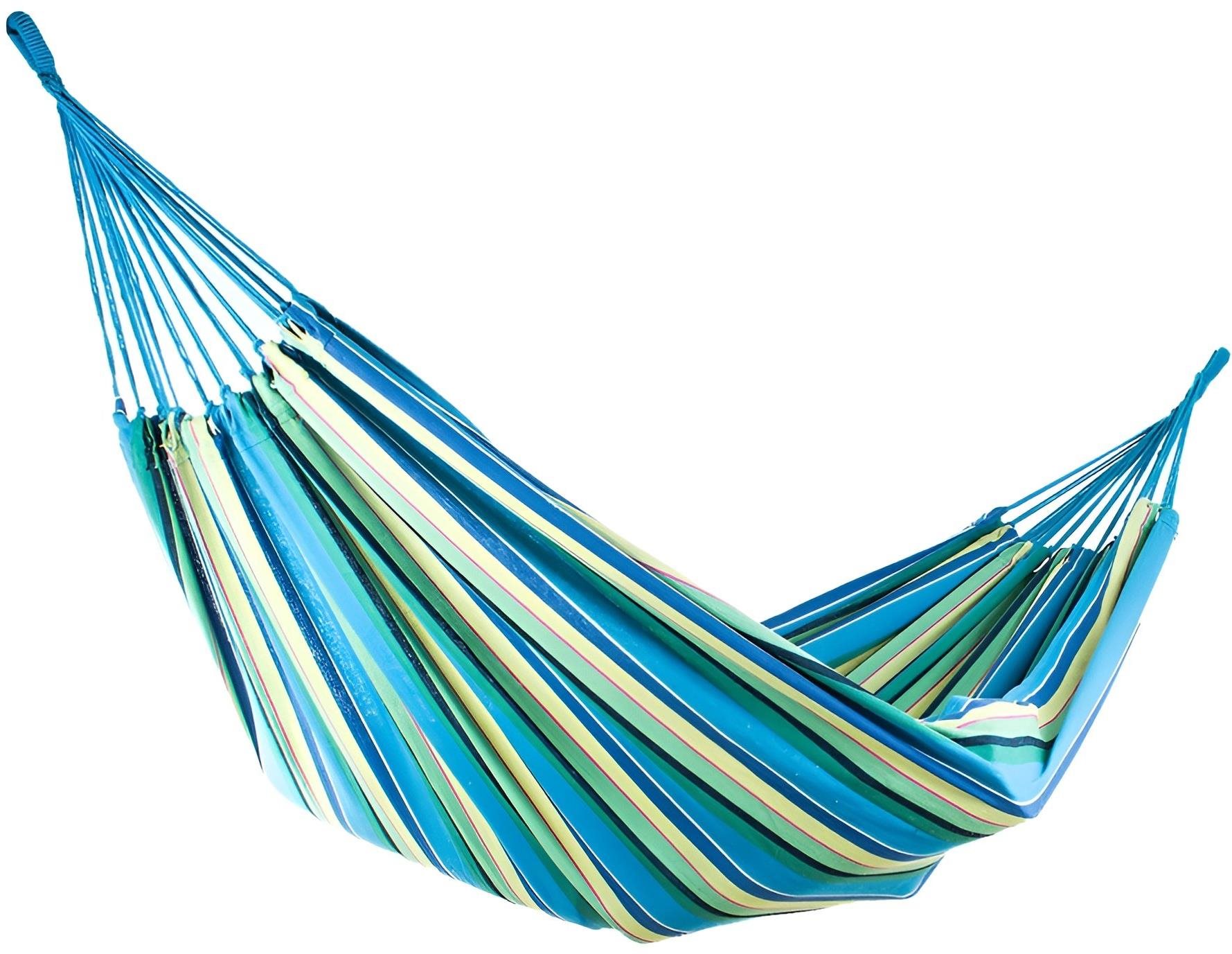 Verk Hamaka houpací síť 200 × 150 cm modré pruhy Hamaka