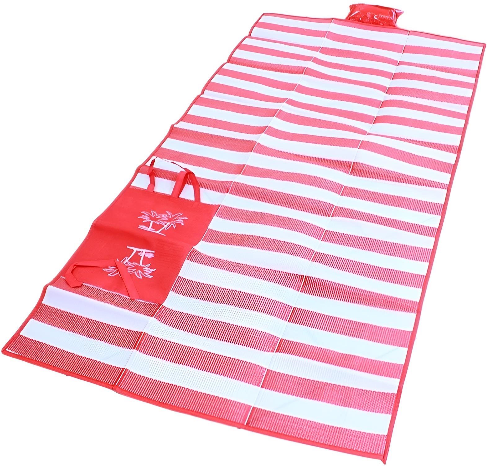 APT Plážová deka 175 × 90 cm červená Pikniková deka