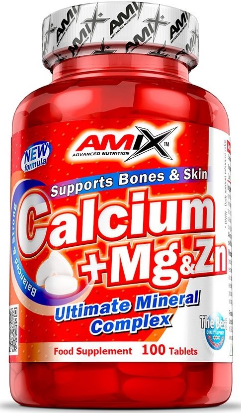 Amix Nutrition Ca + Mg + Zn, 100tbl Minerály