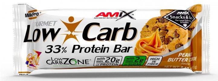 Amix Nutrition Low-Carb 33 % Protein Bar, 60 g, Peanut Butter...