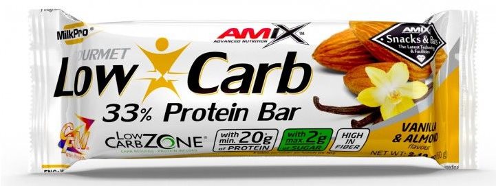 Amix Nutrition Low-Carb 33 % Protein Bar, 60 g, Vanilla-Almond...