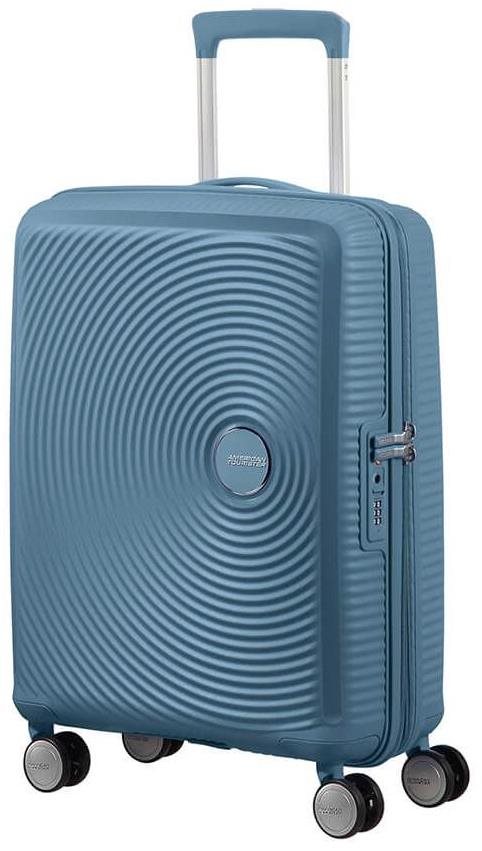 American Tourister Soundbox Spinner 55 EXP Stone Blue Cestovný kufor