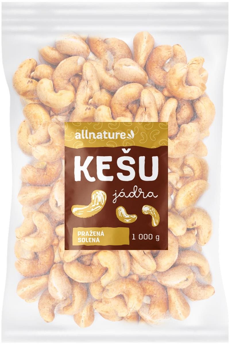 Allnature Kešu pražené solené 1 000 g Orechy