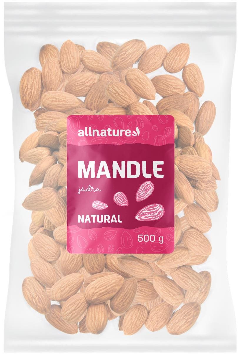Allnature Mandle jadrá 500 g Orechy