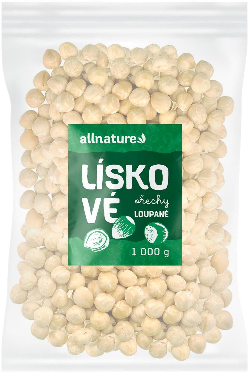 Allnature Lieskové orechy lúpané 1000 g Orechy