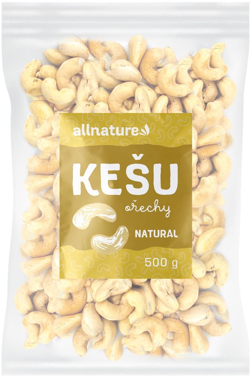 Allnature Kešu jadrá 500 g Orechy