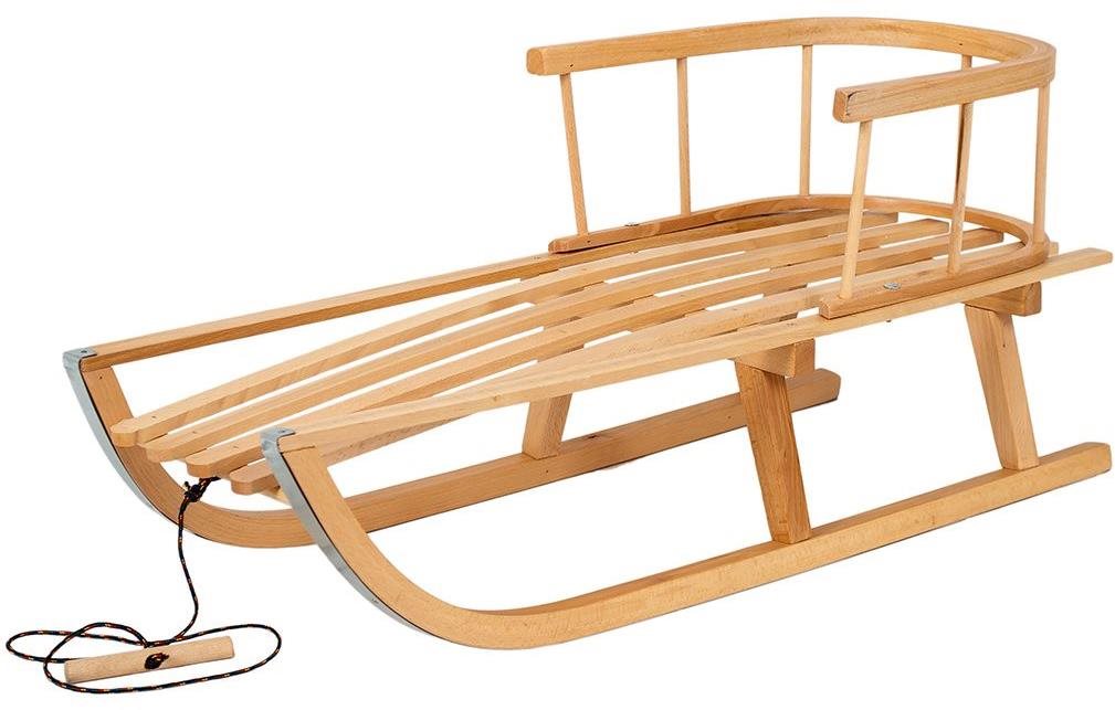 Bayo celodřevěné sáňky s opěradlem a provázkem 90 cm Sáňky