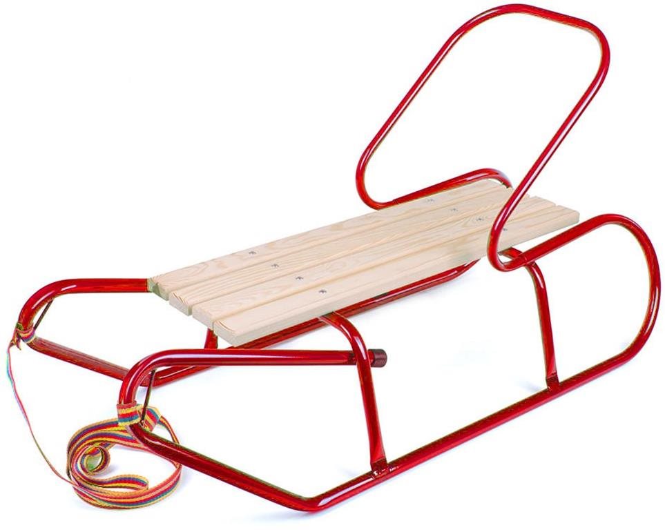 Bayo kovové sánky s operadlom 87 cm červené Sánky