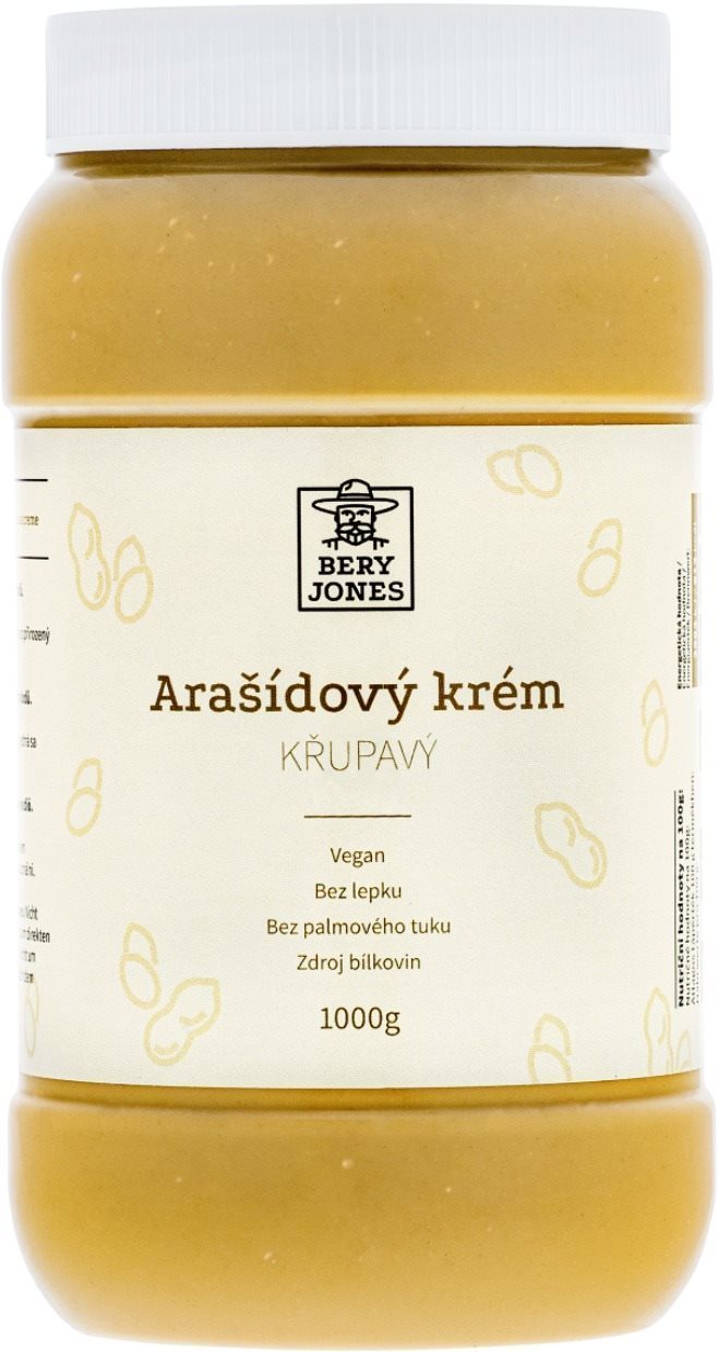 Bery Jones Arašidový krém chrumkavý 1000 g Orechový krém