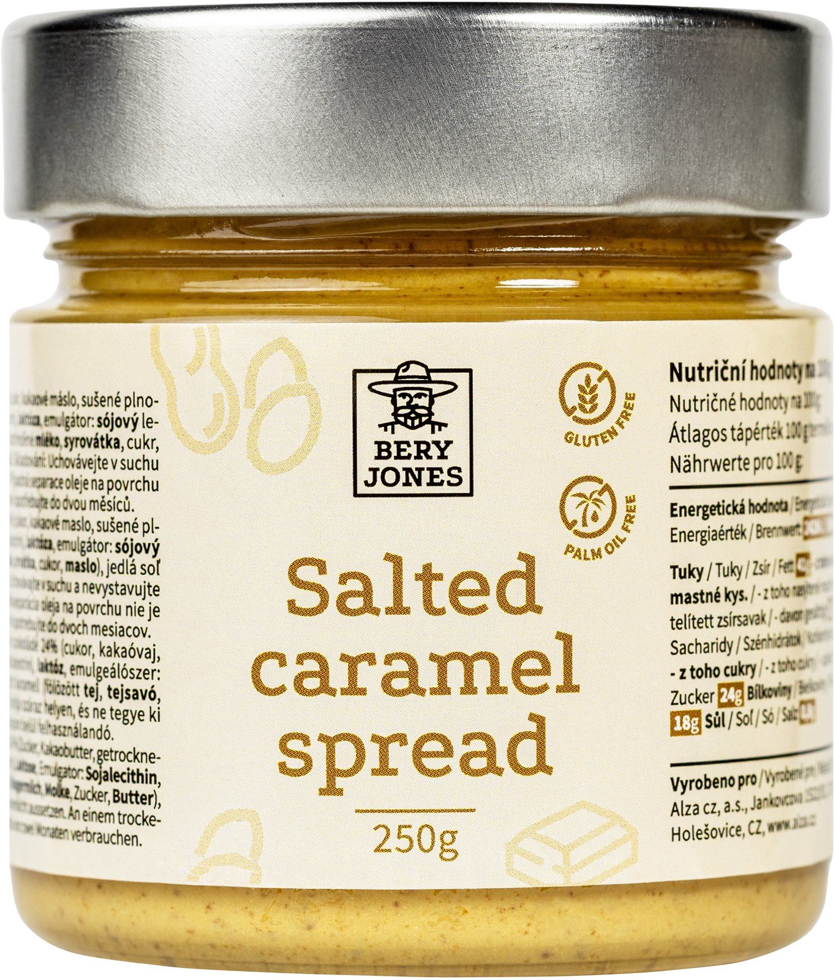 Bery Jones Salted Caramel spread 250 g Orechový krém
