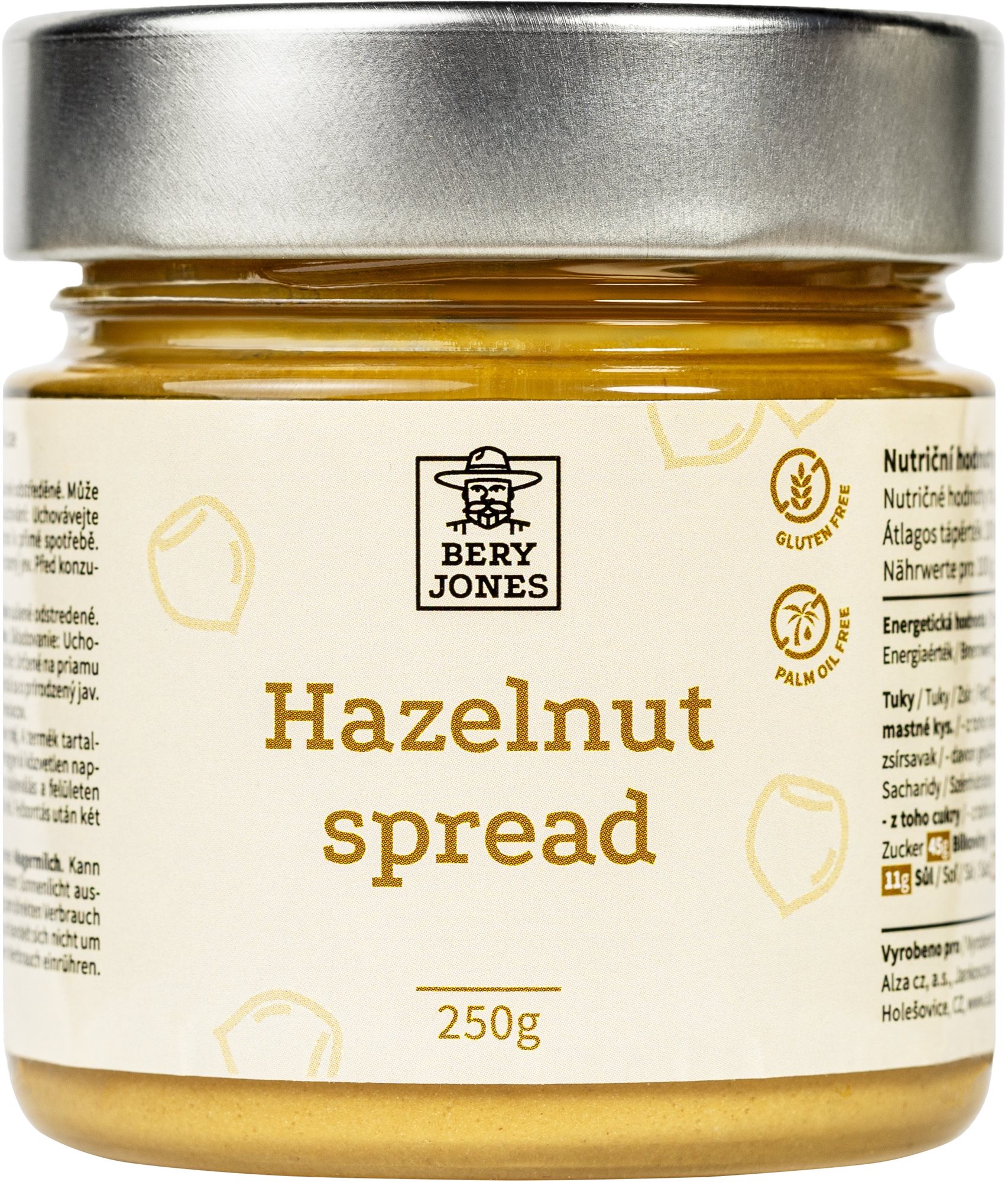 Bery Jones Hazelnut spread 250 g Orechový krém