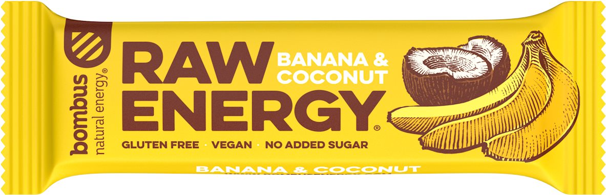 Bombus Raw Energy Banana & Coconut 50 g Raw tyčinka