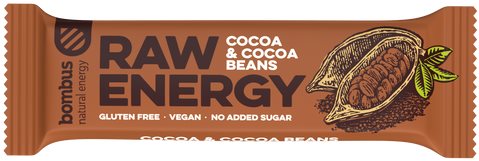Bombus Raw Energy Cocoa & Cocoa beans 50 g Raw tyčinka