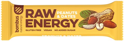 Bombus Raw Energy Peanuts & Dates 50 g Raw tyčinka
