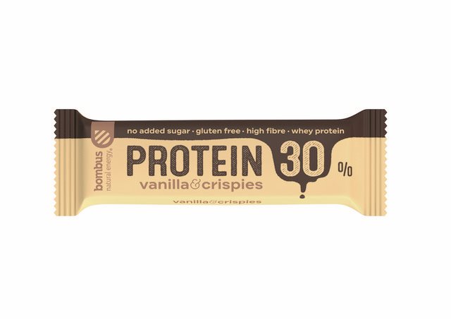 Bombus Protein 30 %, 50 g, Vanilla&Crispies Proteínová tyčinka