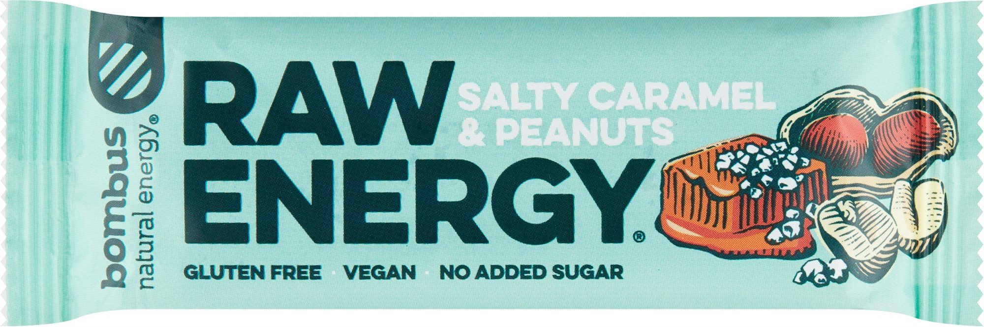 Bombus Raw Energy Salty caramel & peanuts 50 g Raw tyčinka