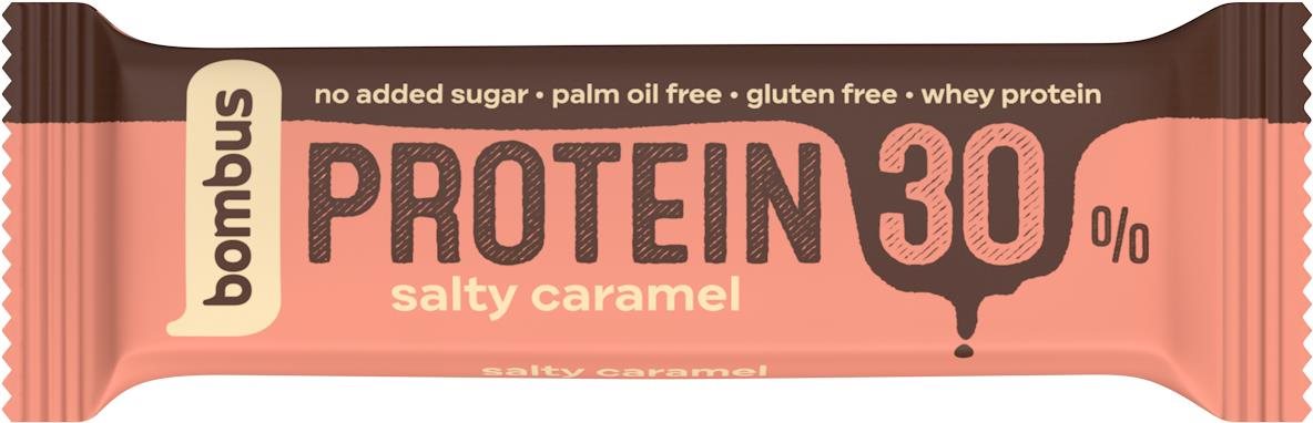 Bombus protein 30 %, 50 g, Salty caramel Proteínová tyčinka