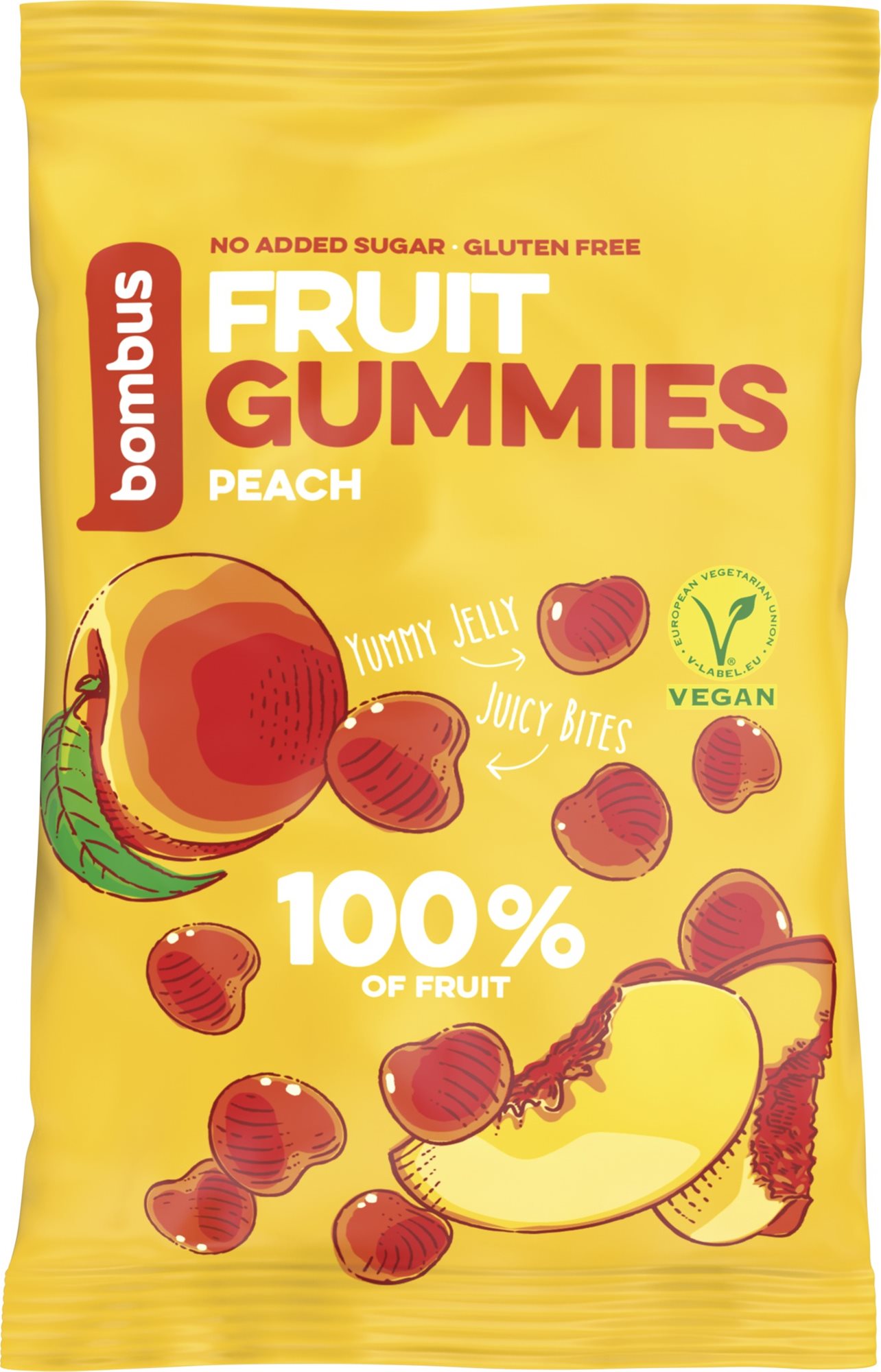 Bombus Fruit Energy Peach gummies 35 g Doplnok stravy