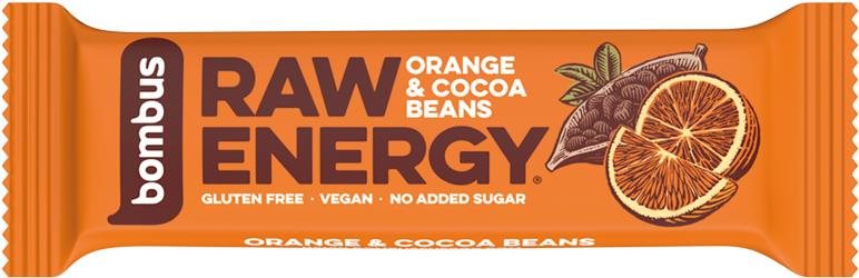 Bombus Raw Energy Orange & cocoa beans 50 g Raw tyčinka