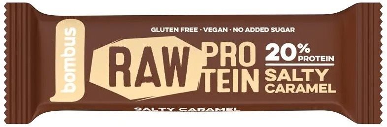 Bombus Raw Protein salty caramel 50 g Proteínová tyčinka