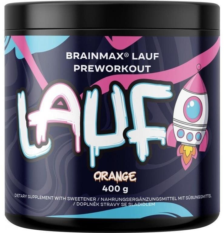 BrainMax Lauf Pre-workout STIM 400 g, pomeranč Anabolizér