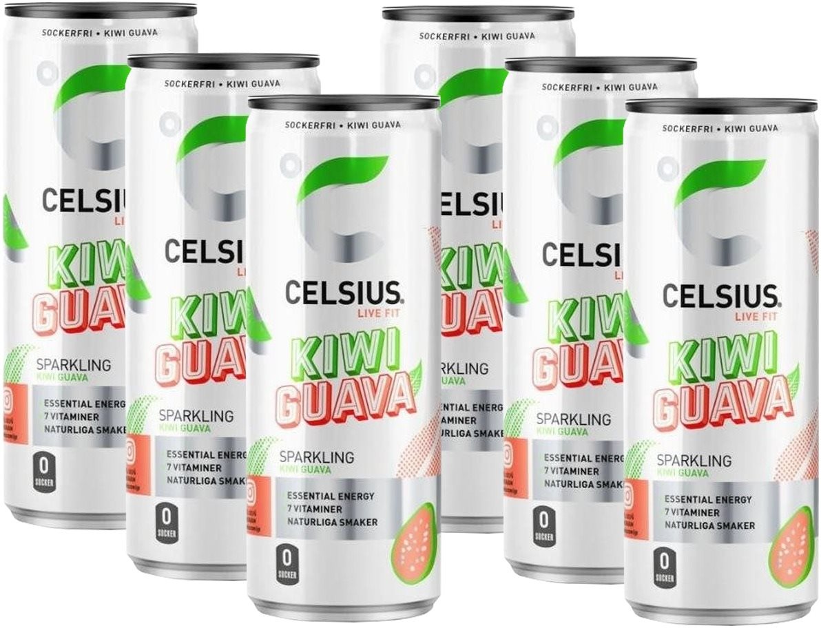 Celsius - Kiwi Guava - 6 x 355 ml Sportovní nápoj