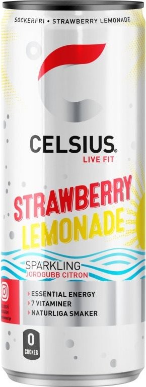 Celsius Strawberry Lemonade - Příchuť Jahoda - 355ml Sportovní nápoj