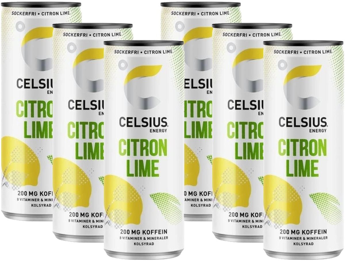 Celsius Lemon Lime - Citron Limetka - 6 x 355 ml Sportovní nápoj