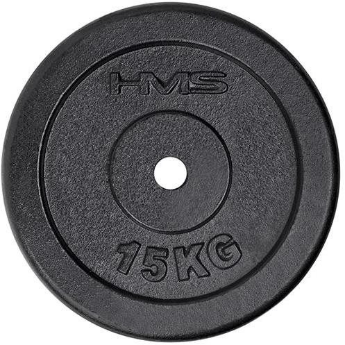 Černý litinový kotouč HMS 15 kg Závaží na činky