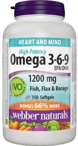 Webber Naturals Omega 3-6-9 High Potency 1200 mg 150 tob Omega 3 6 9