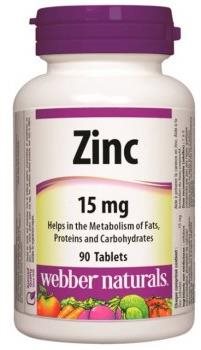 Webber Naturals Zinc 15 mg 90 tbl Zinek
