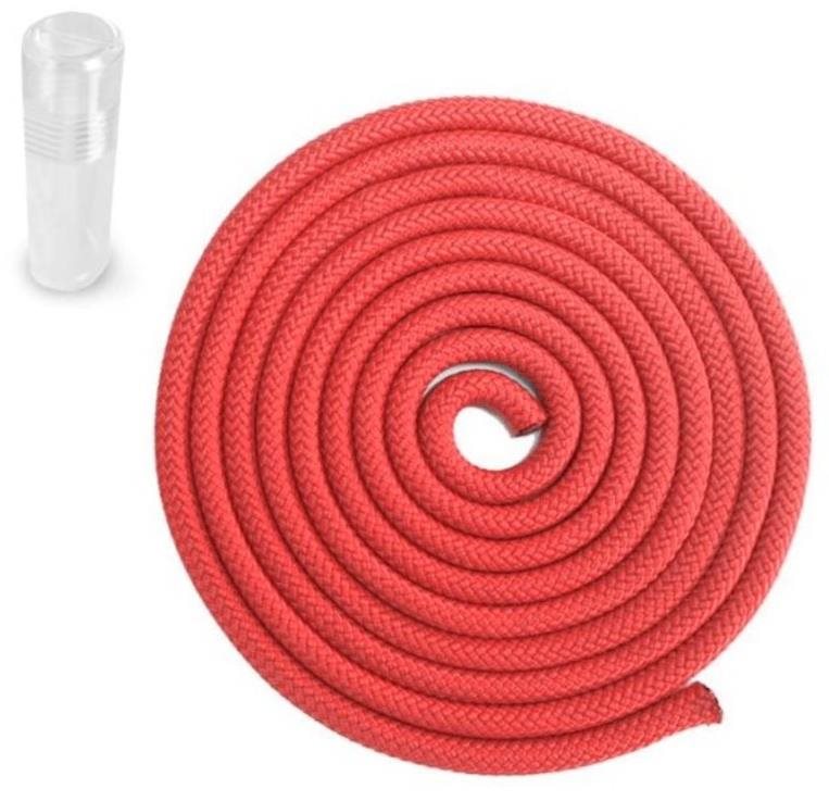 SEDCO Gymnastické bavlnené švihadlo 3 m – PVC Tuba, červená Švihadlo