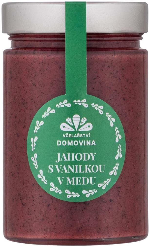 Včelařství Domovina Jahody s vanilkou v medu 380 g Med