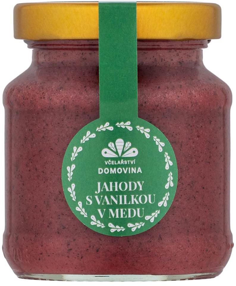 Včelařství Domovina Jahody s vanilkou v medu 170 g Med