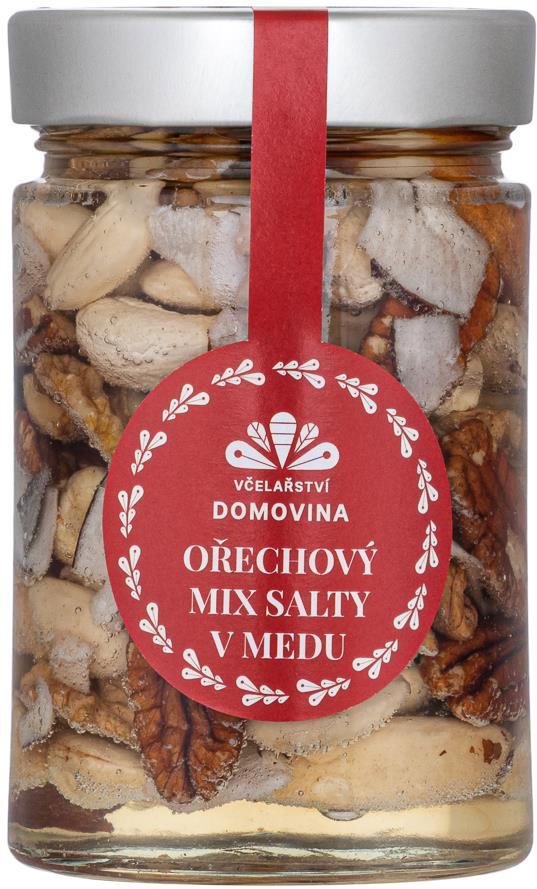 Včelařství Domovina Ořechový mix Salty v medu 360 g Ořechy