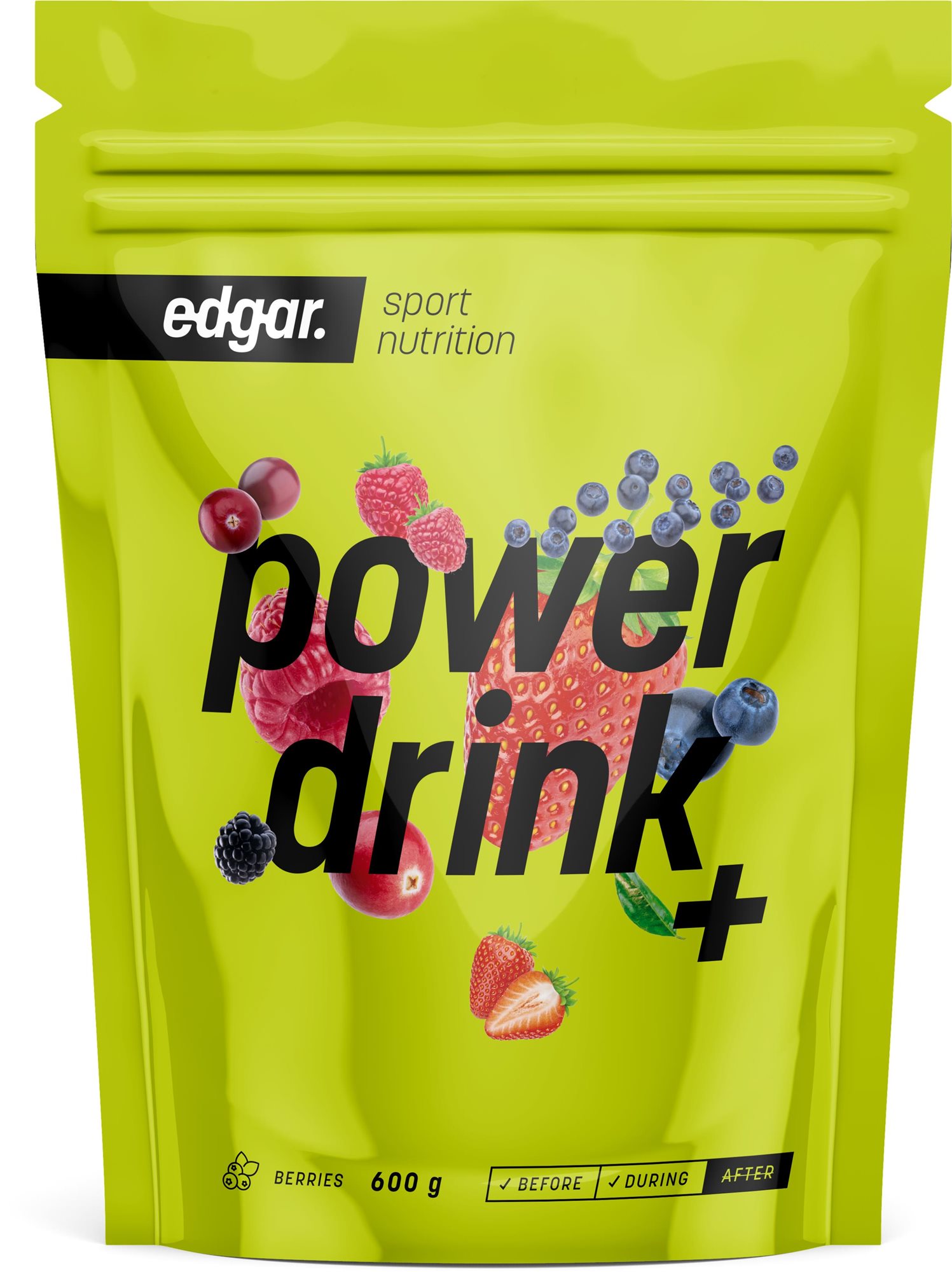 EDGAR Powerdrink s kofeínom 600 g, lesné plody Energetický nápoj