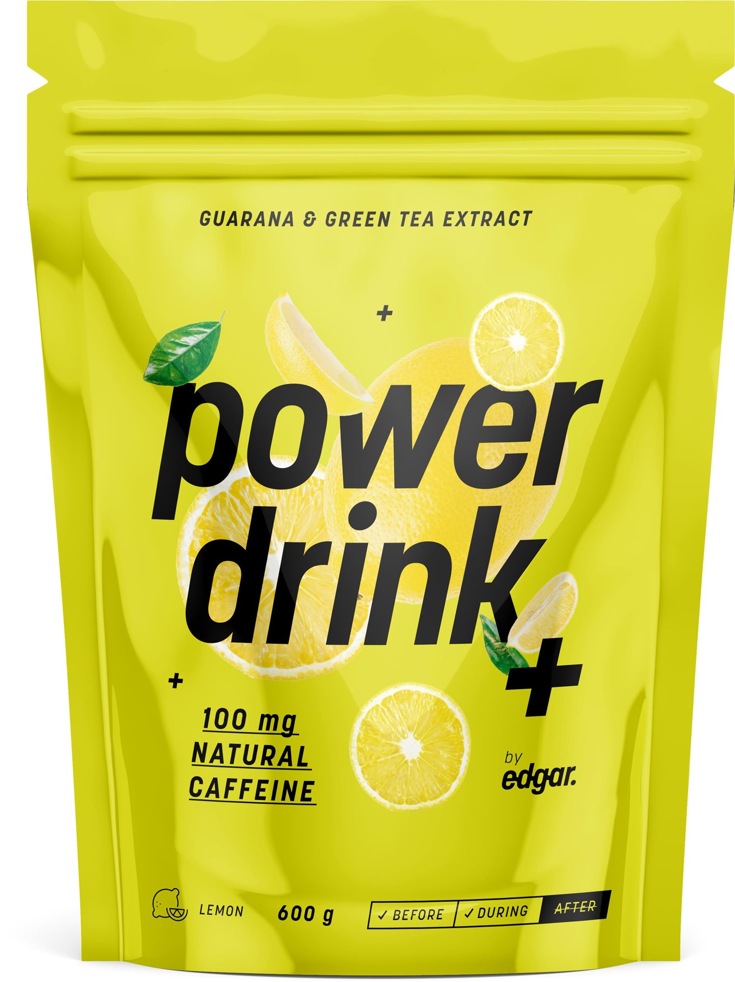EDGAR Powerdrink s kofeinem 600 g, citron Energetický nápoj
