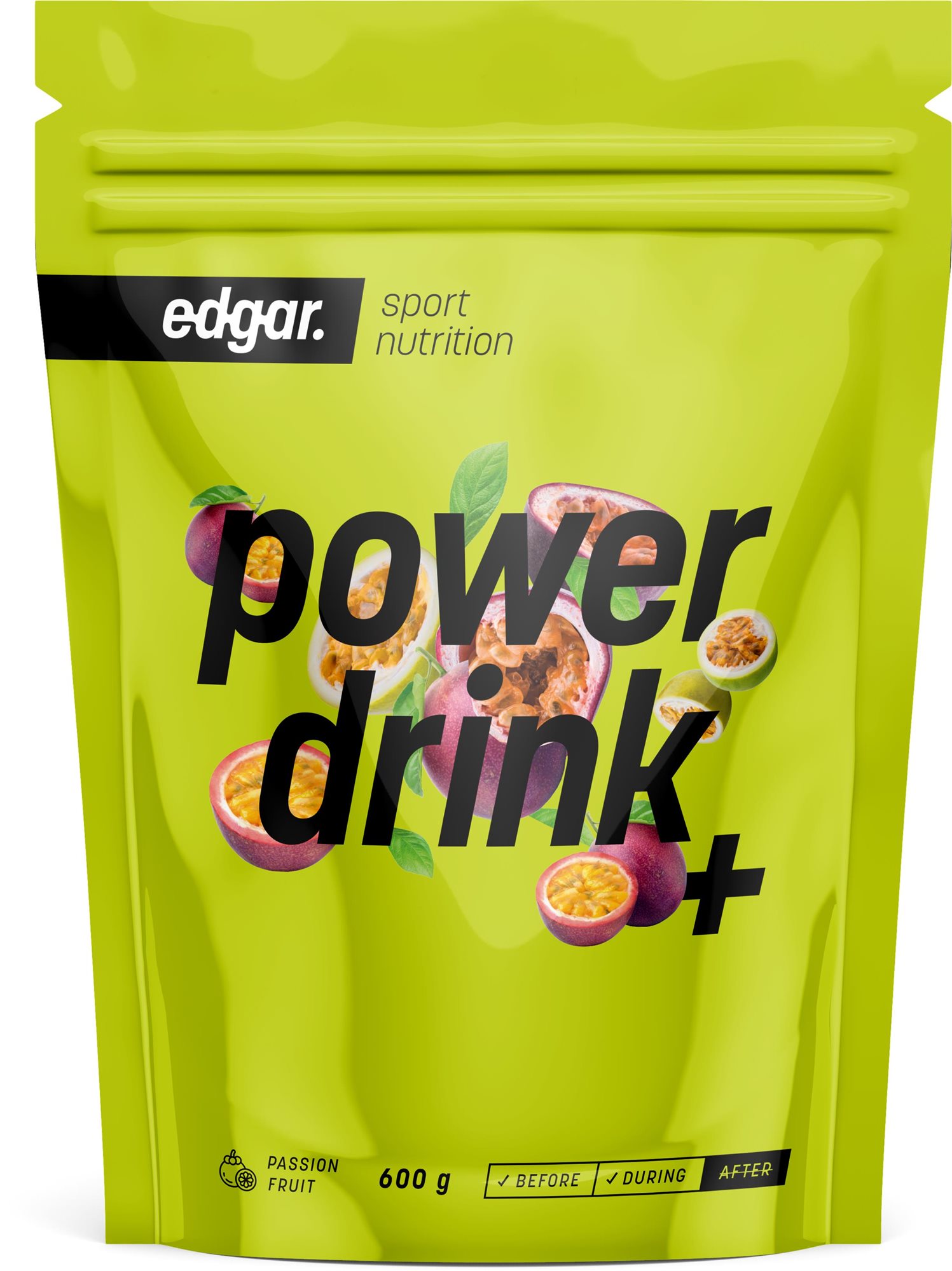 EDGAR Powerdrink s kofeinem 600 g, passion fruit Energetický nápoj